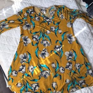 Boho blue floral dress